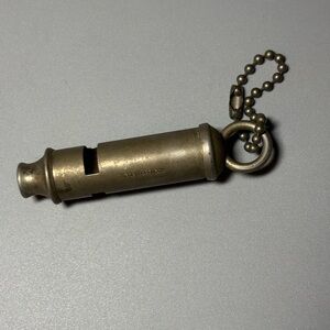 Vintage Romo Police Whistle on Keychain Stainless Steel